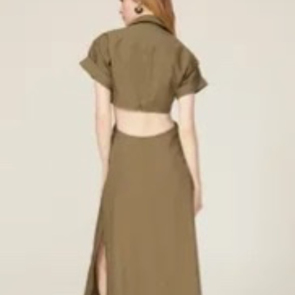 ALC Rent the Runway Georgia green shirtdress sz 2 $450 - Picture 3 of 13